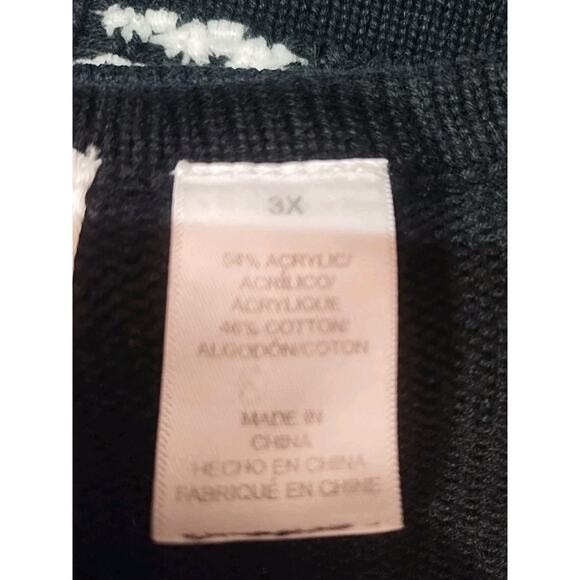 Alfred Dunner 3X Red Black sweater colorblock pullover textured animal print - Picture 12 of 12